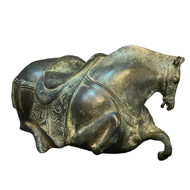 Caballo chino de bronce estilo Han cincelado relieves Bucarest Art & Antiques
