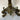 Par de candelabros de bronce patinado patas de león y lagartijas fines s.XIX Bucarest Art & Antiques