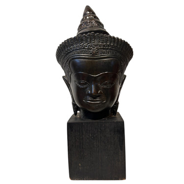 Escultura tailandesa en bronce rostro de Buda Bucarest Art & Antiques