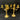 Pair of three-light gilt bronze candelabras