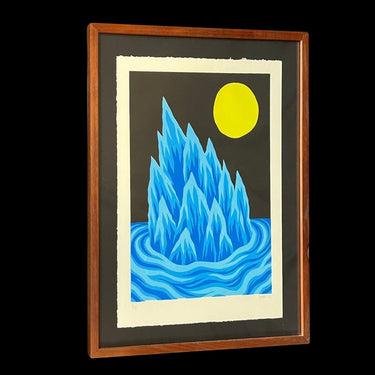 Michael Yaikel - Serigrafía análoga 'Iceberg y Luna llena' serie 3/8 LIVE MARZO 24 Colección Exclusiva