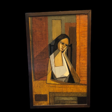 Adelaide Sampaio - Óleo 'A janela' Bucarest Art & Antiques