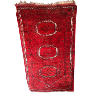 Alfombra delantero Cáucaso Ruso pelo de camello en rojo 77x130cms Colección Exclusiva