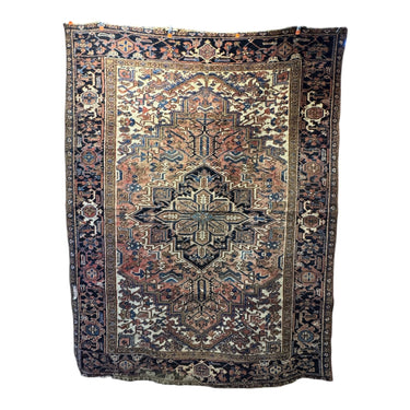 Alfombra Persa Heriz lana medallón azul 275x215 Colección Exclusiva