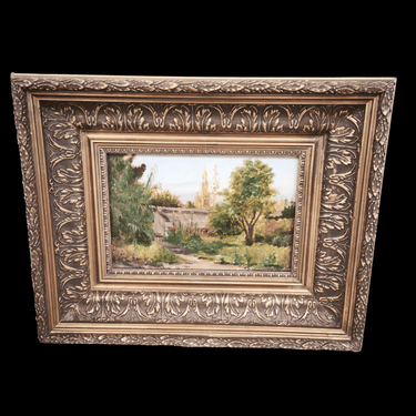Atribuido a Alberto Valenzuela Llanos - Óleo sobre madera 'Casona de La Reina' Bucarest Art & Antiques