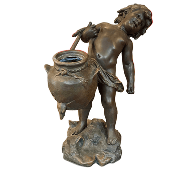 Auguste Moreau – Escultura de peltre 'Enfant à la jarre cassée' Bucarest Art & Antiques