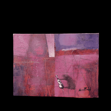 Bertini - Óleo sobre cartón 'Vaca sobre fondo fucsia' Bucarest Art & Antiques