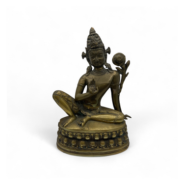 Foto de presentación mejorada — Figura de bronce tibetana 'Bodhisattva de la compasión infinita' s.XIX