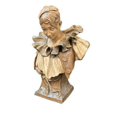 Busto francés de terracota patinada ‘Colombina’ Bucarest Art & Antiques