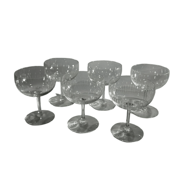 Copas francesas de cristal talladas para vino dulce 6 personas Bucarest Art & Antiques
