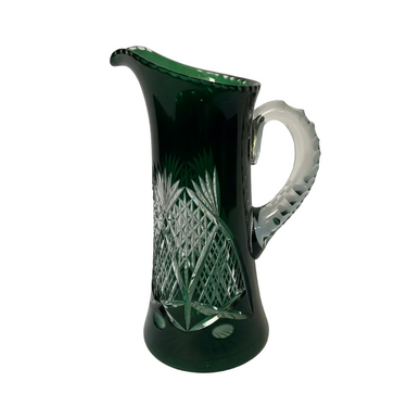 Jarra de cristal tallado verde esmeralda principio s. XX Bucarest Art & Antiques