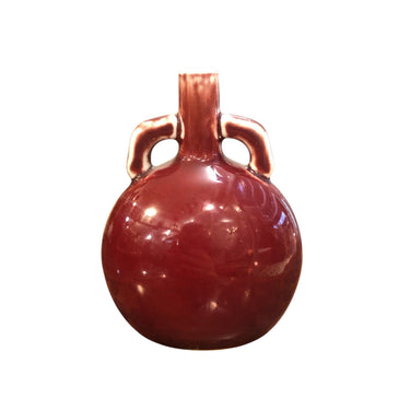 Jarron chino porcelana pequeño “Sang de boeuf” doble asa Bucarest Art & Antiques