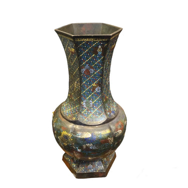 Jarrón hexágono cloissoné | Bucarest Art Gallery Bucarest Art & Antiques