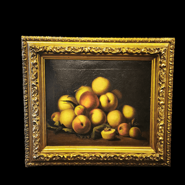 Juan Francisco Gonzalez - Óleo 'Duraznos sobre la mesa' Bucarest Art & Antiques