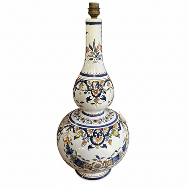 Lámpara de porcelana holandesa Delft pintada a mano Bucarest Art & Antiques