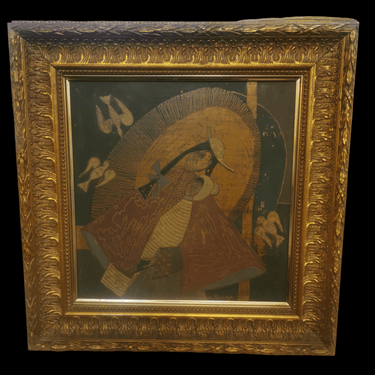 Maruja Pinedo - Óleo sobre Madera ' Madre e hijo' Bucarest Art & Antiques