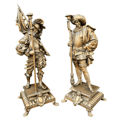 Par de esculturas de peltre Soldados de Tercio Español principios s.XX Bucarest Art & Antiques