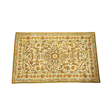 Tapicería de cachemira hecha a mano patrones dorados y flores rojas 120X179cm Bucarest Art & Antiques