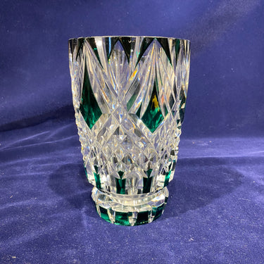 Jarrón art déco cristal tallado Val Saint Lambert verde