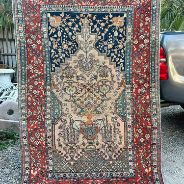 Alfombra Persa de oración unidireccional de lana y algodón 130cm x 206cm