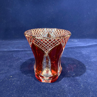 Florero Art Déco cristal Val Saint Lambert rojo trompeta