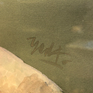 Luis Tejada - Técnica Mixta Wash sobre papel retrato ‘Joven con bufanda’ Bucarest Art & Antiques