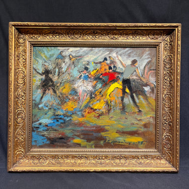 Raúl Ulloa Burgos - Óleo sobre tela 'Salón de danza'