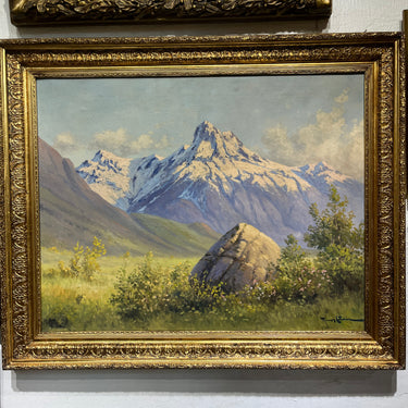 Benito Ramos Catalán - Óleo sobre tela 'Cordillera nevada'