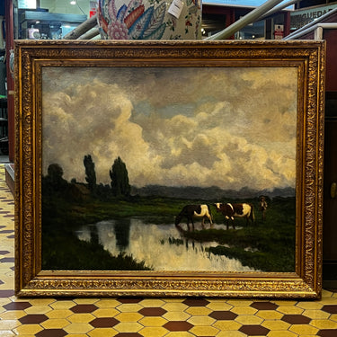 Rafael Correa - Óleo sobre tela 'Paisaje rural'