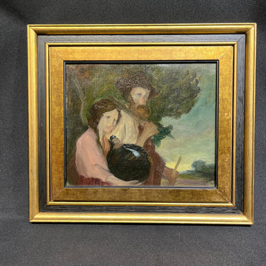Alfredo Lobos Aránguiz - Óleo sobre tela ‘Pareja en el campo’