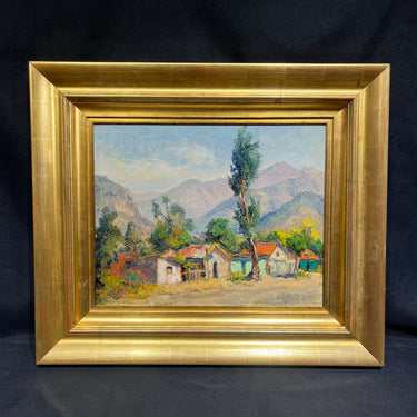 Ladislao Cheney - Óleo sobre tablilla 'Pueblo Guayacán' 1971