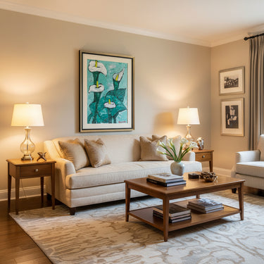 Vittorio Queirolo - Acrílico sobre cartón 'Calas Blancas y cielo celeste' Bucarest Art & Antiques