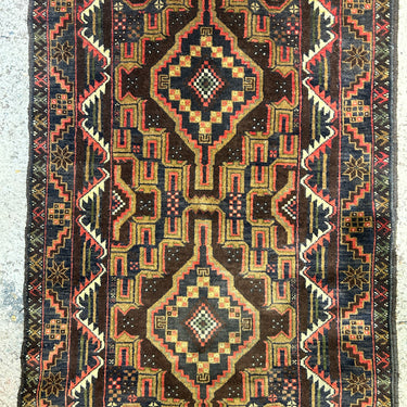 Alfombra Persa Baluch tonos tierra 140x85cm