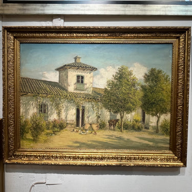Alberto Lobos - Óleo sobre tela 'Casa de campo'