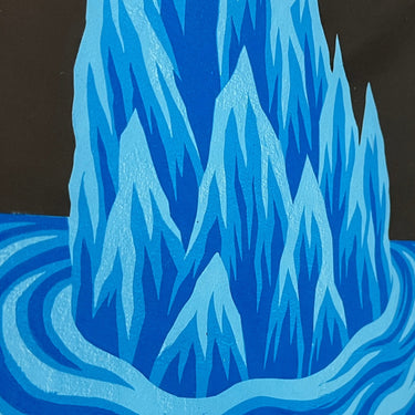 Michael Yaikel - Serigrafía análoga 'Iceberg y Luna llena' serie 3/8 LIVE MARZO 24 Colección Exclusiva