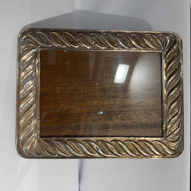 Portarretrato horizontal de madera y plata 925 estilo clásico