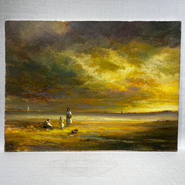 Manuel Maldonado 'Manoly' - Óleo sobre tela 'Playa dorada' Pilluco mayo 1986