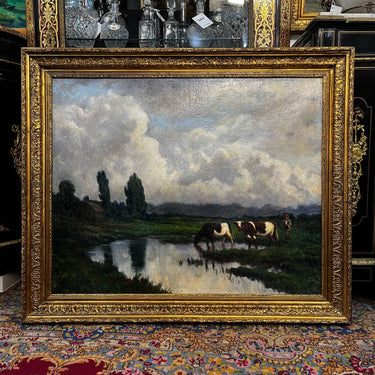 Rafael Correa - Óleo sobre tela 'Paisaje rural'