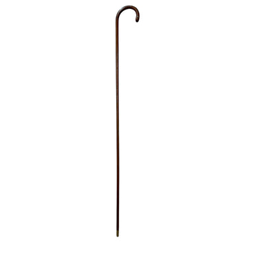 Bastón francés de madera empuñadura curva e incrustaciones metálicas Bucarest Art & Antiques