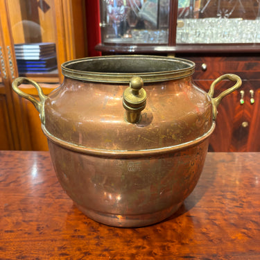 Olla a presión francesa de cobre y bronce s.XIX