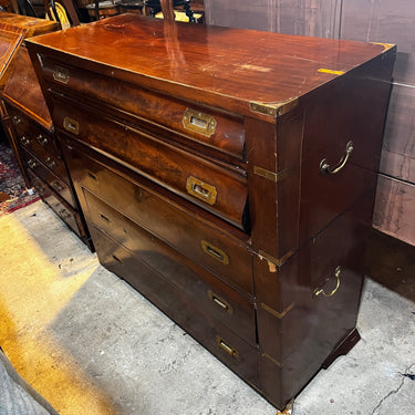 Cómoda secretaire naútica inglesa de caoba circa 1900