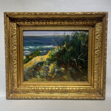Anónimo - Óleo sobre madera ´Paisaje costero´