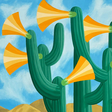 Michael Yaikel - Óleo sobre tela 'Cactus del desierto' Colección Exclusiva