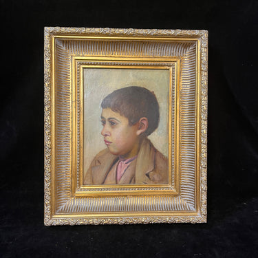 Anónimo - Óleo sobre cartón ‘Retrato de un niño’ Bucarest Art & Antiques