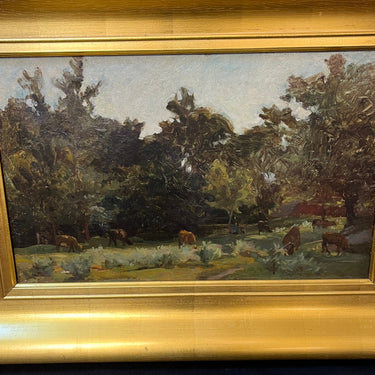 Anónimo - Óleo sobre tela ‘Vacas pastando entre arboles’ Bucarest Art & Antiques