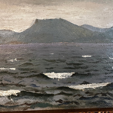 Biz - Óleo sobre cholguán Marina 'Cielo y oleaje' Bucarest Art & Antiques
