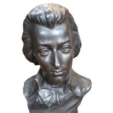 Busto de Bronce de Mozart firmado | Bucarest Art Gallery Bucarest Art & Antiques