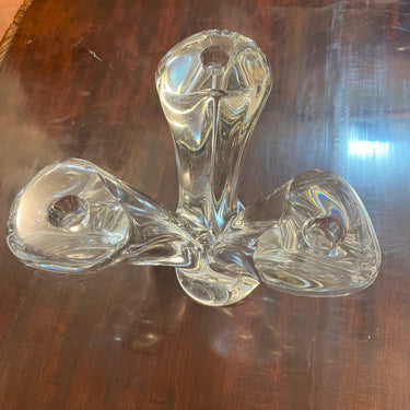 Candelabro de cristal Val Saint Lambert tres luces Bucarest Art & Antiques