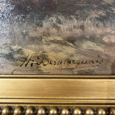 Charles Hippolyte Desmarquais - Óleo sobre madera 'Llanura y bosque' Bucarest Art & Antiques