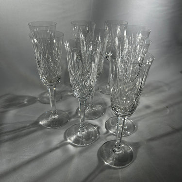 Copas francesas de cristal tallado  espumante 8 personas Bucarest Art & Antiques